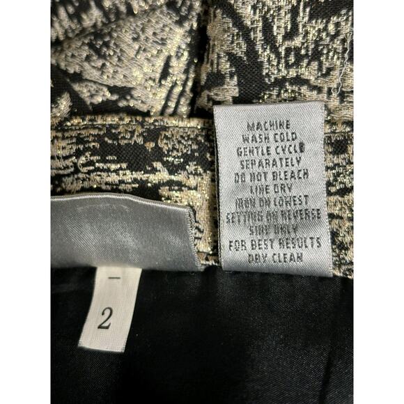 Chico's Jacket Tunic Womens Size 3 US XL Black Gold Button Front Oversized - Picture 4 of 6